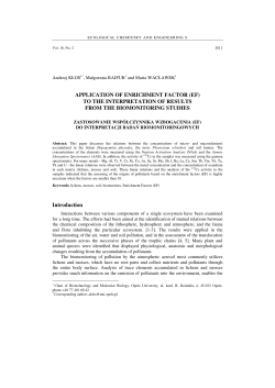 APPLICATION OF ENRICHMENT FACTOR (EF)