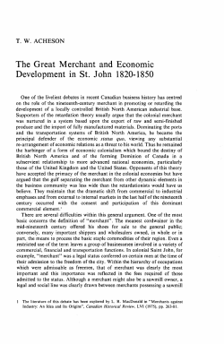The Great Merchant and Economie Development in St. John 1820