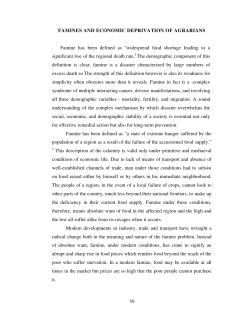 FAMINES AND ECONOMIC DEPRIVATION OF