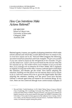 How Can Intentions Make Actions Rational?