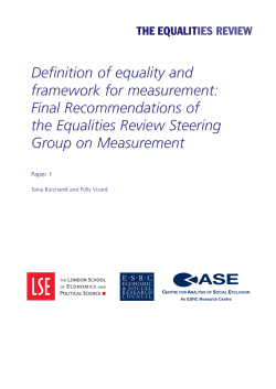 Definition of equality and framework for measurement