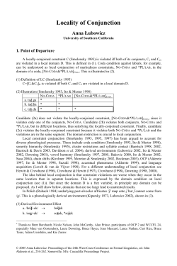 Locality of Conjunction - Cascadilla Proceedings Project