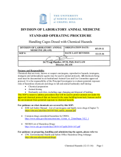 Handling Animals Dosed with Chemical Hazards