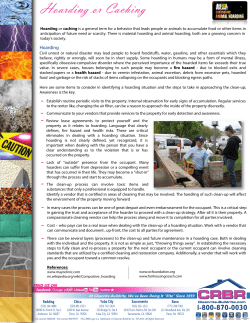 Hoarding or Caching 12.19.16