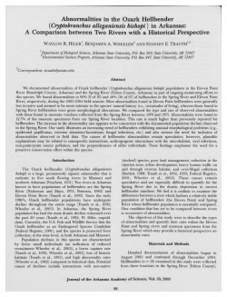 Abnormalities in the Ozark Hellbender