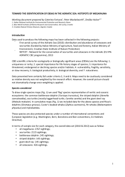 TOWARD THE IDENTIFICATION OF EBSAS IN THE ADRIATIC SEA