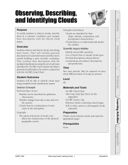 Observing, Describing, and Identifying Clouds