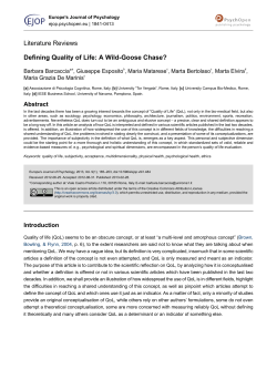 Defining Quality of Life: A Wild