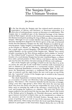 The Sunjata Epic&mdash; The Ultimate Version