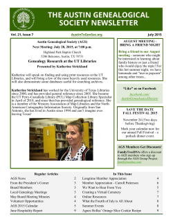 July 2015 - Austin Genealogical Society