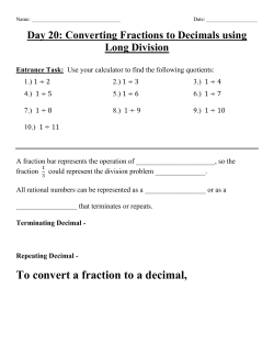 Using Long Division to Convert a Fraction to a Decimal