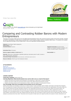 Comparing and Contrasting Robber Barons with Modern