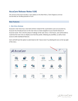 AccuCare Release Notes 9.8G