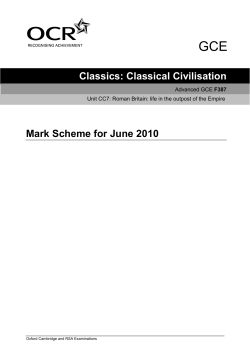 Unit F387 - Roman Britain - Life in the outpost of the empire