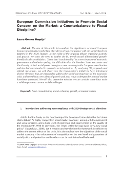 European Commission Initiatives to Promote Social Concern on the