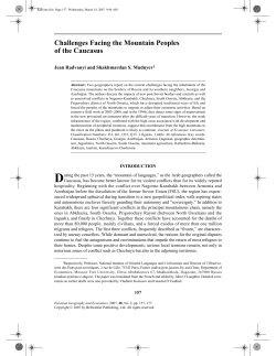 Challenges Facing the Mountain Peoples of the Caucasus