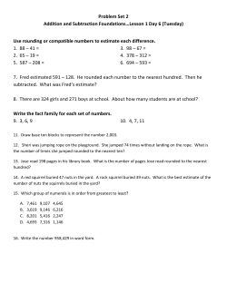 Problem Set 2 Addition and Subtraction Foundations&hellip;Lesson 1 Day 6