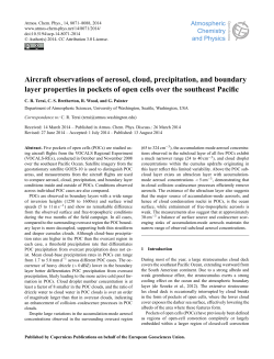 Aircraft observations of aerosol, cloud, precipitation, and boundary