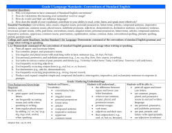 Grade 1 Language Standards : Conventions of Standard English