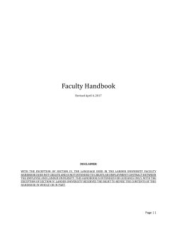 Faculty Handbook - Lander University