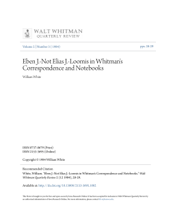 Eben J.-Not Elias J.-Loomis in Whitman`s Correspondence and
