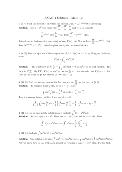 EXAM 1 Solutions - WVU Math Department