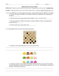 Homework for Lesson 2: Ratios 1. For every 10 iPhone 5C models
