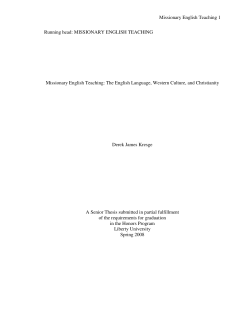 Missionary English Teaching - Digital Commons @ Liberty University