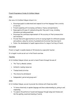 SCM French Programme of Study