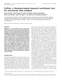 CoPub: a literature-based keyword enrichment tool for microarray