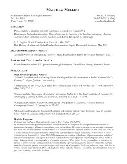 Matthew Mullins - Southeastern Baptist Theological Seminary