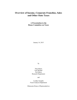 State Taxes - Minnesota House of Representatives