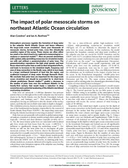 The impact of polar mesoscale storms on northeast Atlantic Ocean
