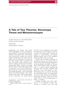 Stereotype Threat and