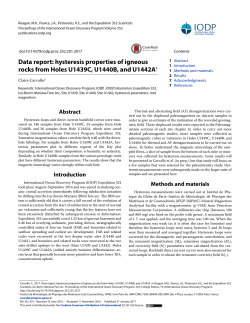 Data report: hysteresis properties of igneous rocks from Holes