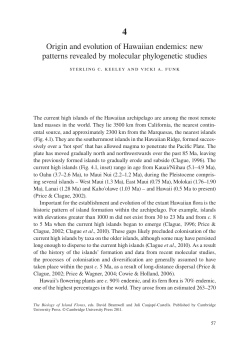 Origin and evolution of Hawaiian endemics
