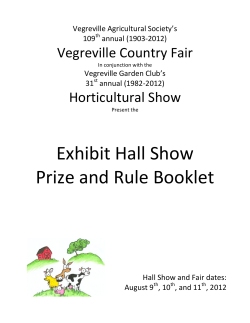 Exhibit Hall Show Prize and Rule Booklet