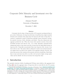 Corporate Debt Maturity and Investment over the Business Cycle