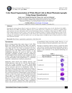 Color Based Segmentation of White Blood Cells