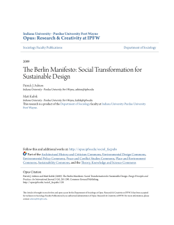 The Berlin Manifesto: Social Transformation for