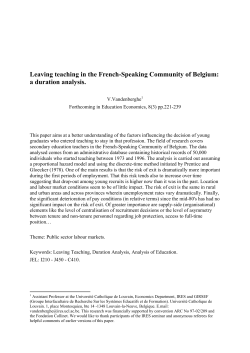 Leaving teaching in the French-Speaking Community of Belgium: a