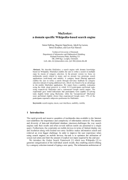 MuZeeker: a domain specific Wikipedia