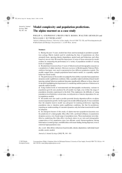 Model complexity and population predictions. The alpine marmot as