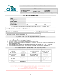 SME Loan Application Form Individuals