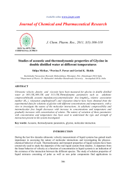 Studies of acoustic and thermodynamic properties of Glycine in
