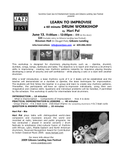 LEARN TO IMPROVISE a 60 minute DRUM WORKSHOP