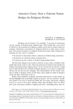 America`s Grace: How a Tolerant Nation Bridges Its Religious Divides.