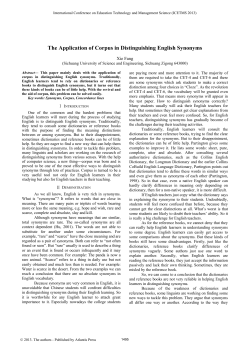 The Application of Corpus in Distinguishing English Synonyms