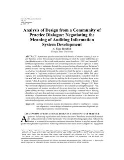 Analysis of Design from a Community of Practice Dialogue