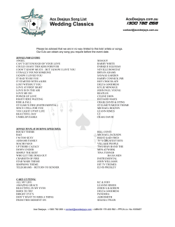 Ace Dj`s Wedding Classics Song List